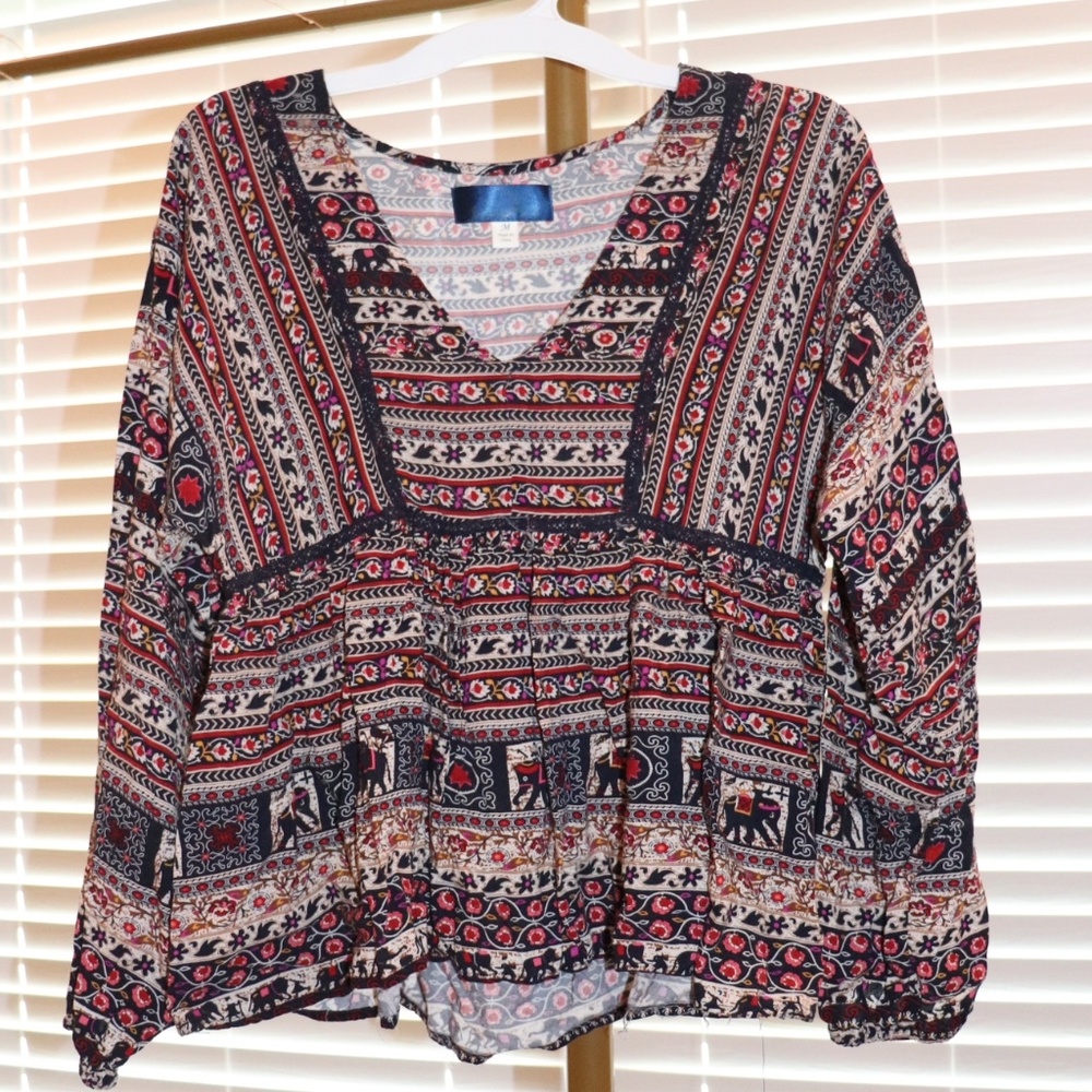 Elephant Print Blouse